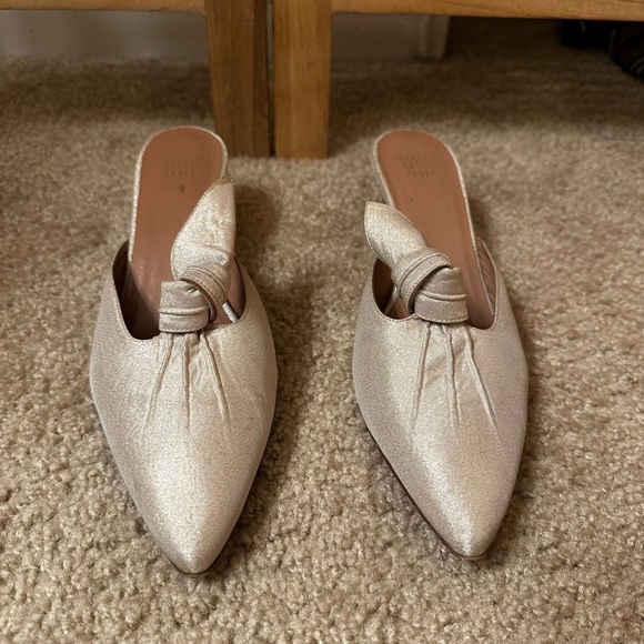 Maryam Nassir Zadeh Palo Mule In Satin Beige Gold size 9 - Picture 10 of 11